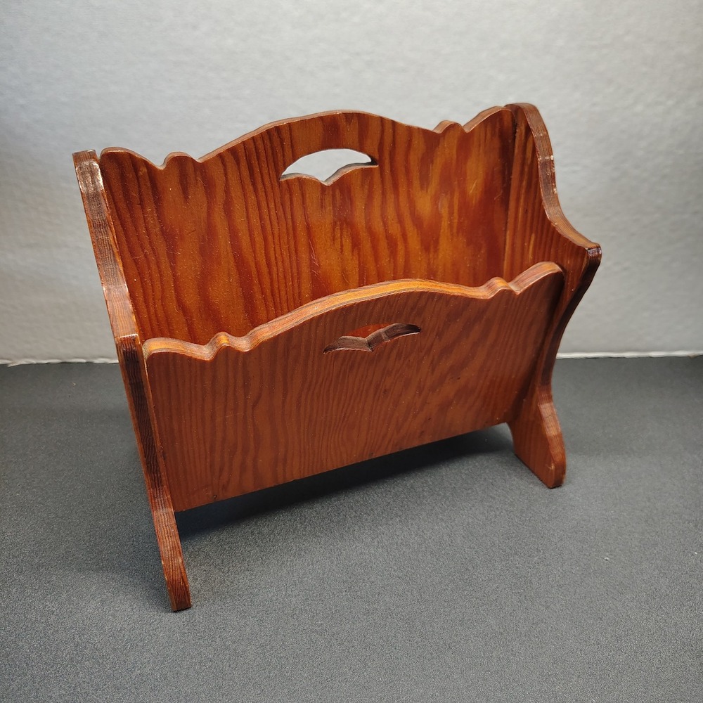 Mini Magazine Rack Salesman Sampler Wooden stained